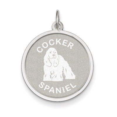 Cocker Spaniel Disc Charm Sterling Silver QC2680, MPN: QC2680, 883957136639
