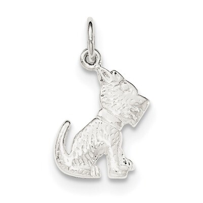 Dog Pendant Sterling Silver Polished and Textured QC8880, MPN: QC8880, 191101359668