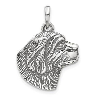 Antiqued Dog Pendant Sterling Silver QC6353, MPN: QC6353,