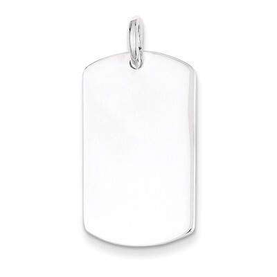 Dog Tag Pendant Sterling Silver Polished QC6606, MPN: QC6606, 886774760773