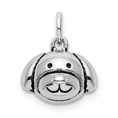 Antiqued Dog Head Pendant Sterling Silver Rhodium-plated QC9522, MPN: QC9522, 883957982847