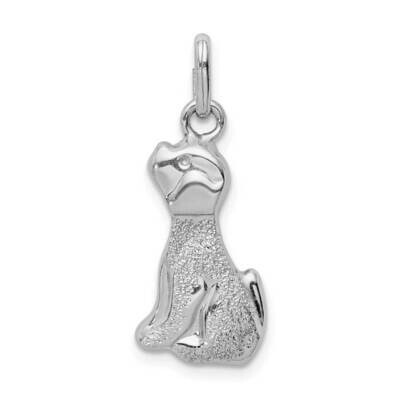 Polished &amp; Laser Cut Dog Pendant Sterling Silver Rhodium-plated QC9614, MPN: QC9614, 886774112879