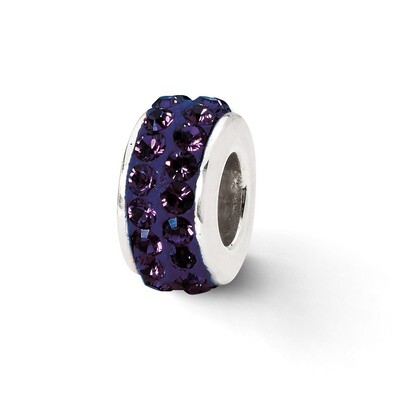 Purple Double Row Swarovski Crystal Bead Sterling Silver QRS2015, MPN: QRS2015, 883957514680