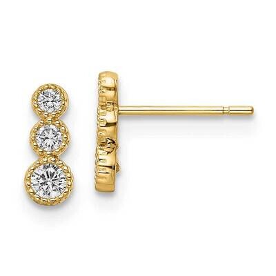 CZ Diamond Post Earrings 14k Gold YE2015, MPN: YE2015, 716838360048