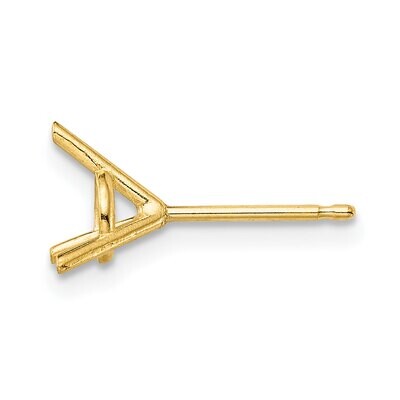 Round 3-Prong Martini Glass Shape .16ct. Earring Setting 18k Yellow Gold 8Y322, MPN: 8Y322,