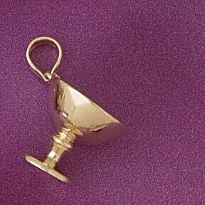 Dazzlers Jewelry Wine Glass Pendant Necklace Charm Bracelet in Yellow, White or Rose Gold 6946, MPN…