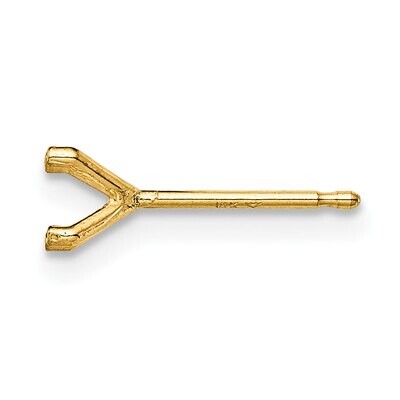 Round 4-Prong .45ct. Martini Glass Shape Post Earring Mounting 14k Yellow Gold YG336, MPN: YG336,