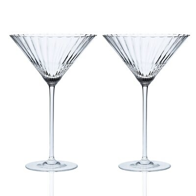 Caskata Quinn Optic Martini Glasses Set of 2 Clear GL-OMARTINI-00, MPN: GL-OMARTINI-00, 817325010511