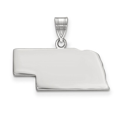 Nebraska State Pendant Charm 14k White Gold Engravable XNA707W-NE, MPN: XNA707W-NE, 886774753614