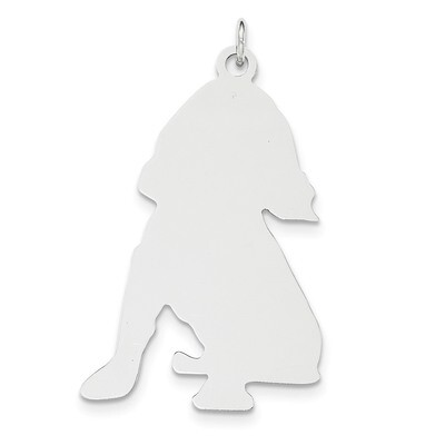 Toni Tails Engraveable Medium Cocker Spaniel Disc Charm Sterling Silver QP4719
