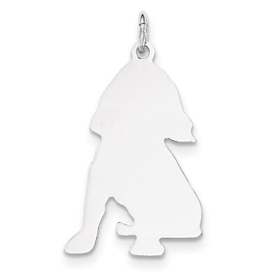 Toni Tails Engraveable Small Cocker Spaniel Disc Charm Sterling Silver QP4718