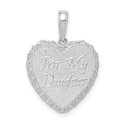 Reversible For My Daughter Heart Pendant 14k White Gold M175W, MPN: M175W,