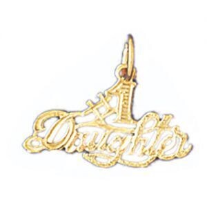 Dazzlers Jewelry Number One Daughter Pendant Necklace Charm Bracelet in Yellow, White or Rose Gold …