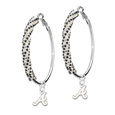 Atlanta Braves Amped Logo Crystal Earrings BRA077ER-CR