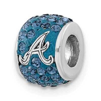 MLB Atlanta Braves Crystal Bead Charm Sterling Silver BRA070CHM-SS, MPN: BRA070CHM-SS, 634401995339
