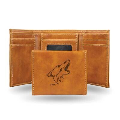 NHL Arizona Coyotes Brown Faux Leather Trifold Wallet GC7811, MPN: GC7811, 767345901101