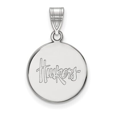 University of Nebraska Medium Disc Pendant 10k White Gold 1W025UNE, MPN: 1W025UNE, 886774784298