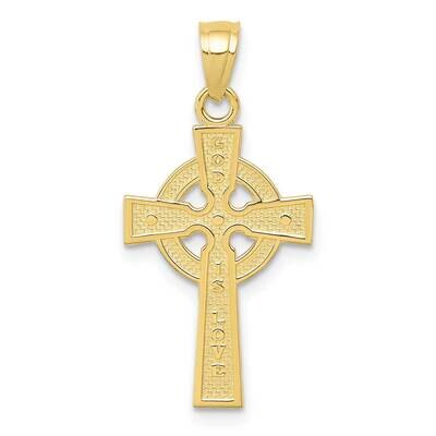 Reversible God Is Love Celtic Cross Pendant 10k Gold 10M2543, MPN: 10M2543,