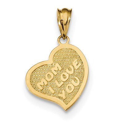 Mom I Love You/Cross Reversible Heart Pendant 14k Gold Polished K5890, MPN: K5890, 191101207426