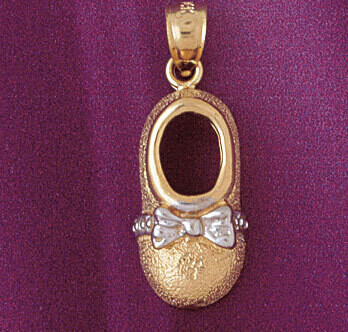 Dazzlers Jewelry Baby Shoe Pendant Necklace Charm Bracelet in Yellow, White or Rose Gold 5940, MPN:…