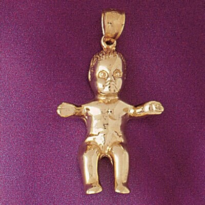 Dazzlers Jewelry Baby Pendant Necklace Charm Bracelet in Yellow, White or Rose Gold 5904, MPN: DZ-5…