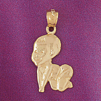 Dazzlers Jewelry Baby Pendant Necklace Charm Bracelet in Yellow, White or Rose Gold 5903, MPN: DZ-5…