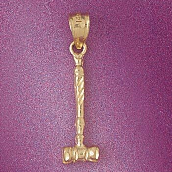 Dazzlers Jewelry Judge Hammer Pendant Necklace Charm Bracelet in Yellow, White or Rose Gold 4675, M…