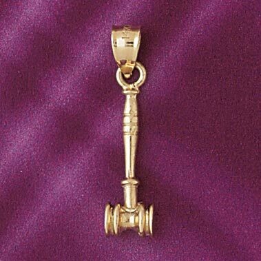 Dazzlers Jewelry Judge Hammer Pendant Necklace Charm Bracelet in Yellow, White or Rose Gold 4671, M…