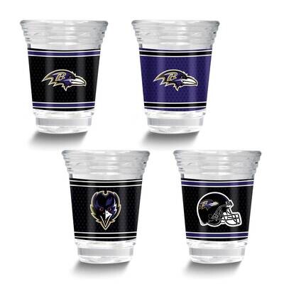 NFL Baltimore Ravens 4-piece Shot Glass Set GM26125-RAV, MPN: GM26125-RAV, 737538033537