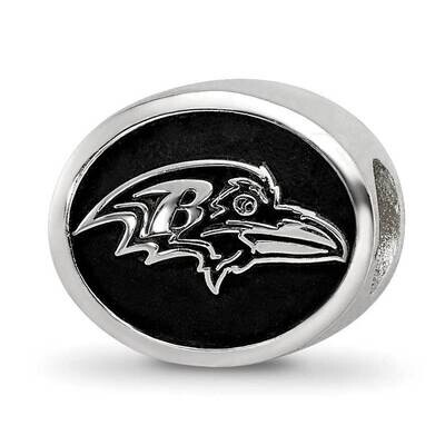 Enameled Baltimore Ravens NFL Bead Sterling Silver QRS3044, MPN: QRS3044, 191101787263