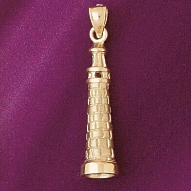 Dazzlers Jewelry Pisa Tower Italy Pendant Necklace Charm Bracelet in Yellow, White or Rose Gold 492…