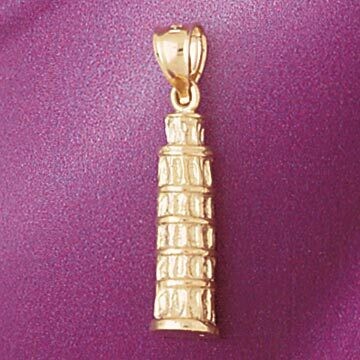 Dazzlers Jewelry Pisa Tower Italy Pendant Necklace Charm Bracelet in Yellow, White or Rose Gold 492…