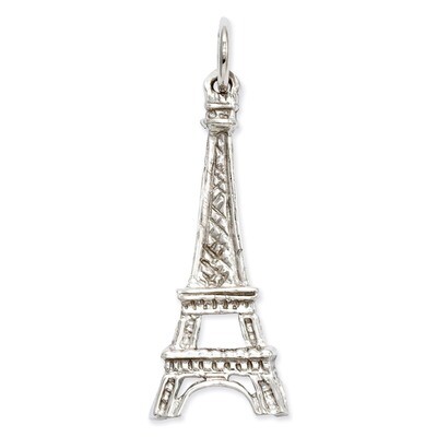 Eiffel Tower Charm 14k White Gold Solid Polished K854, MPN: K854, 883957868486