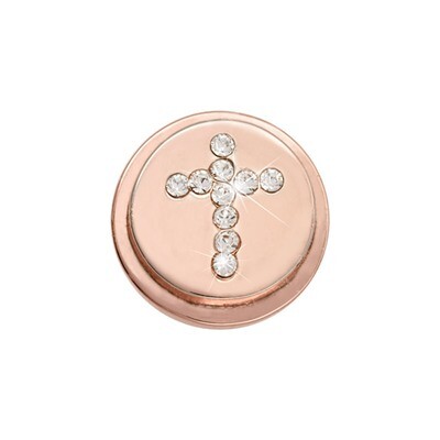 Nikki Lissoni Rose Gold-Plated Sparkling Cross Coin That Fits S Rings RC2014RG, MPN: RC2014RG, 8718…