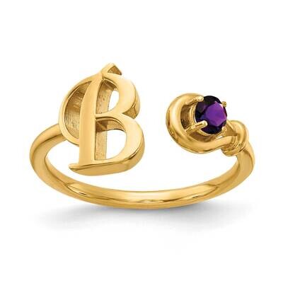 B Ring with 3.0mm Birthstone 10k Gold 10XNR81BY, MPN: 10XNR81BY, 191101993657