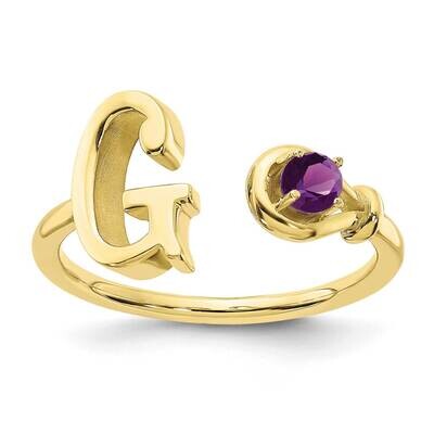 Letter G with Birthstone Ring 10k Gold 10XNR81GY, MPN: 10XNR81GY, 191101993701