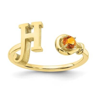 Letter H with Birthstone Ring 10k Gold 10XNR81HY, MPN: 10XNR81HY, 191101993718