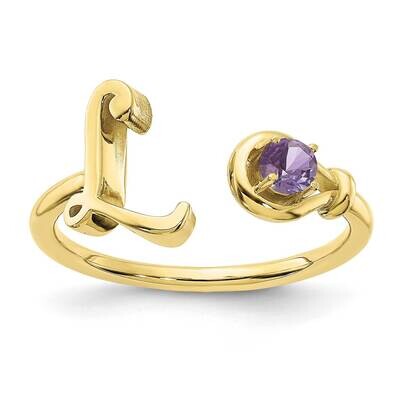 Letter L with Birthstone Ring 10k Gold 10XNR81LY, MPN: 10XNR81LY, 191101993756