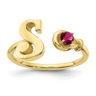 Letter S with Birthstone Ring 10k Gold 10XNR81SY, MPN: 10XNR81SY, 191101993824