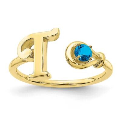 Letter T with Birthstone Ring 10k Gold 10XNR81TY, MPN: 10XNR81TY, 191101993831