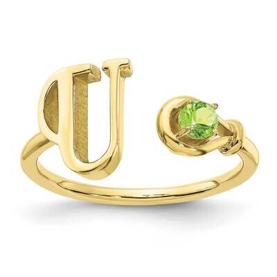 Letter U with Birthstone Ring 10k Gold 10XNR81UY, MPN: 10XNR81UY, 191101993848