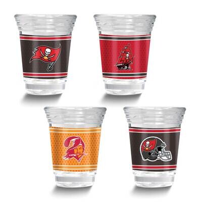 NFL Tampa Bay Buccaneers 4-piece Shot Glass Set GM26125-BUC, MPN: GM26125-BUC, 737538033490