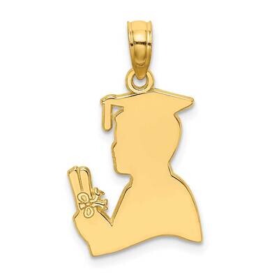 Male Graduation Profile Charm 14k Gold Polished K7324, MPN: K7324, 637218128174