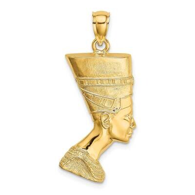 Polished Textured Nefertiti Profile Charm 14k Gold 2-D K7167, MPN: K7167, 637218008964