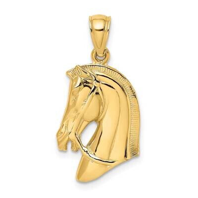Horse Head Profile with Short Mane Charm 14k Gold K6532, MPN: K6532, 637218041060