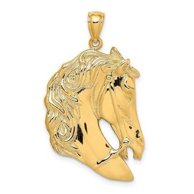 Horse Head Profile with Long Mane Charm 14k Gold K6531, MPN: K6531, 637218041039