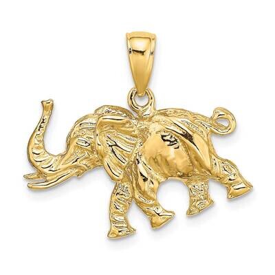 Elephant Profile with Tusk Charm 14k Gold 3-D K6519, MPN: K6519, 637218035236