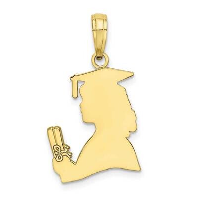 Female Graduation Profile with Diploma Charm 10k Gold Polished 10K7295, MPN: 10K7295, 63721818750