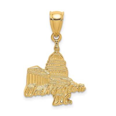 Washington D.C. Capital Bldg Profile Charm 14k Gold K7235, MPN: K7235, 637218063963