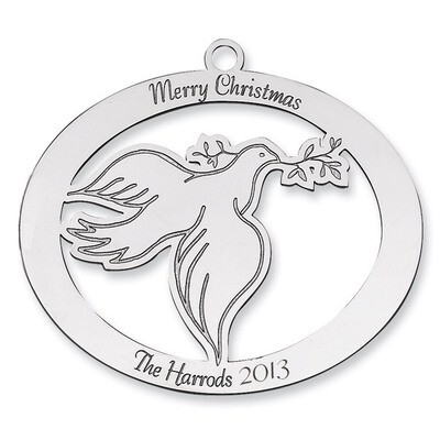 Christmas Dove Ornament Sterling Silver QQ357, MPN: QQ357,